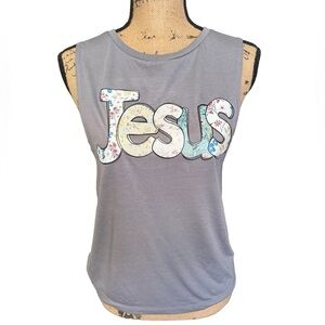 Bella + Canvas Tank top straight look. ‘Jesus’